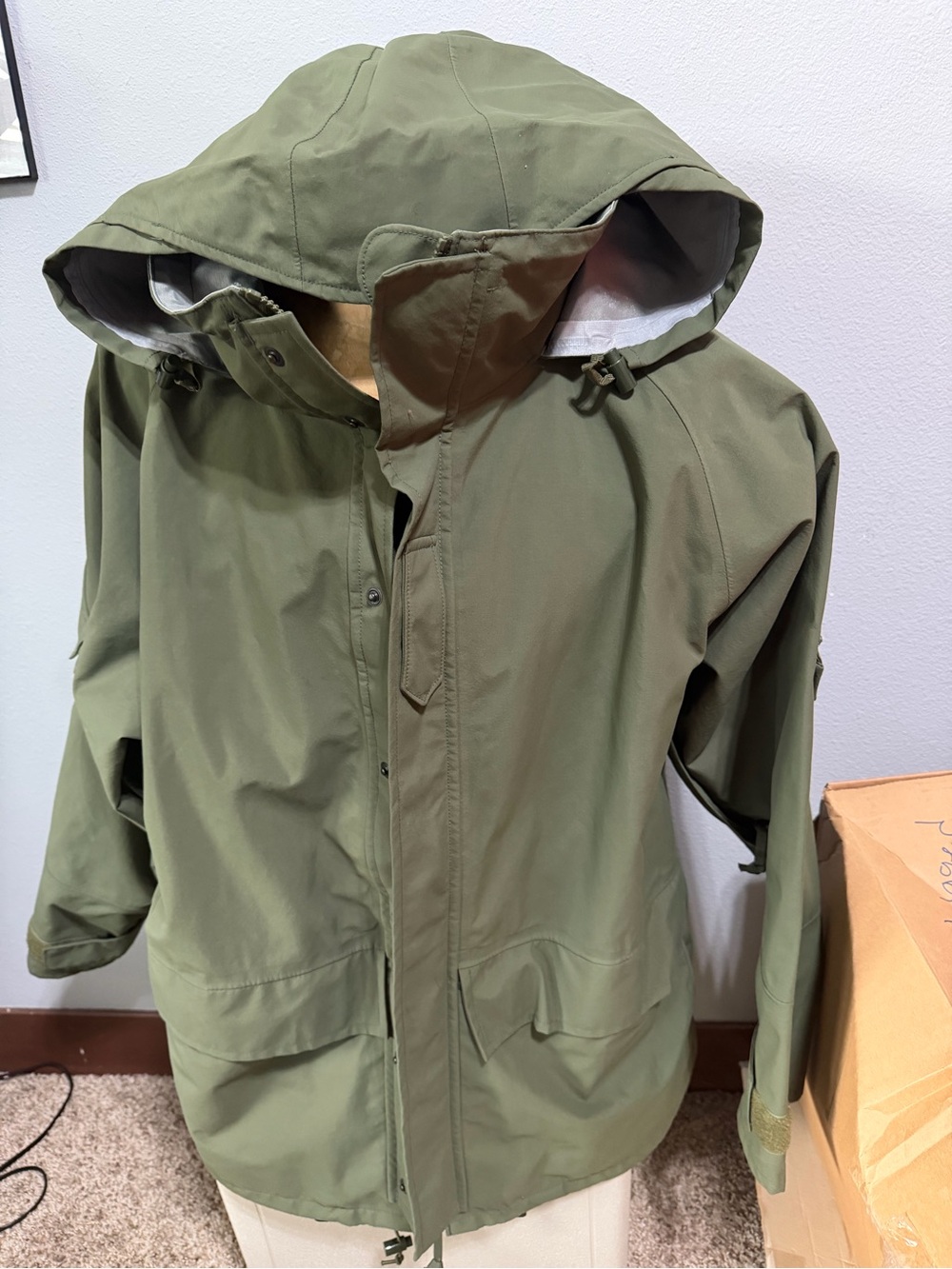 Tru-Tec Olive Green Hooded Waterproof Men's Jacket XL